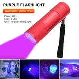Mini UV Flashlight 395Nm LED Ultraviolet Torches Zoomable Ultra Violet Lights Inspection Lamps Pet Urine Stain Detector Lights