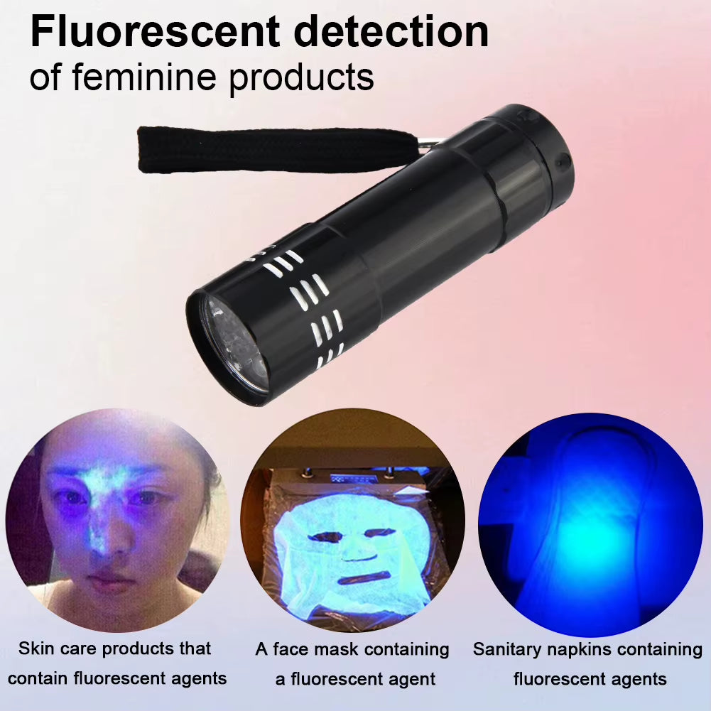 Mini UV Flashlight 395Nm LED Ultraviolet Torches Zoomable Ultra Violet Lights Inspection Lamps Pet Urine Stain Detector Lights