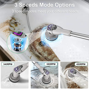 Electric Cleaning Brush Household Bathroom Cleaning Brush Multifunctional Rotary Cleaning Brush for Bathroom Toilet Cleaning