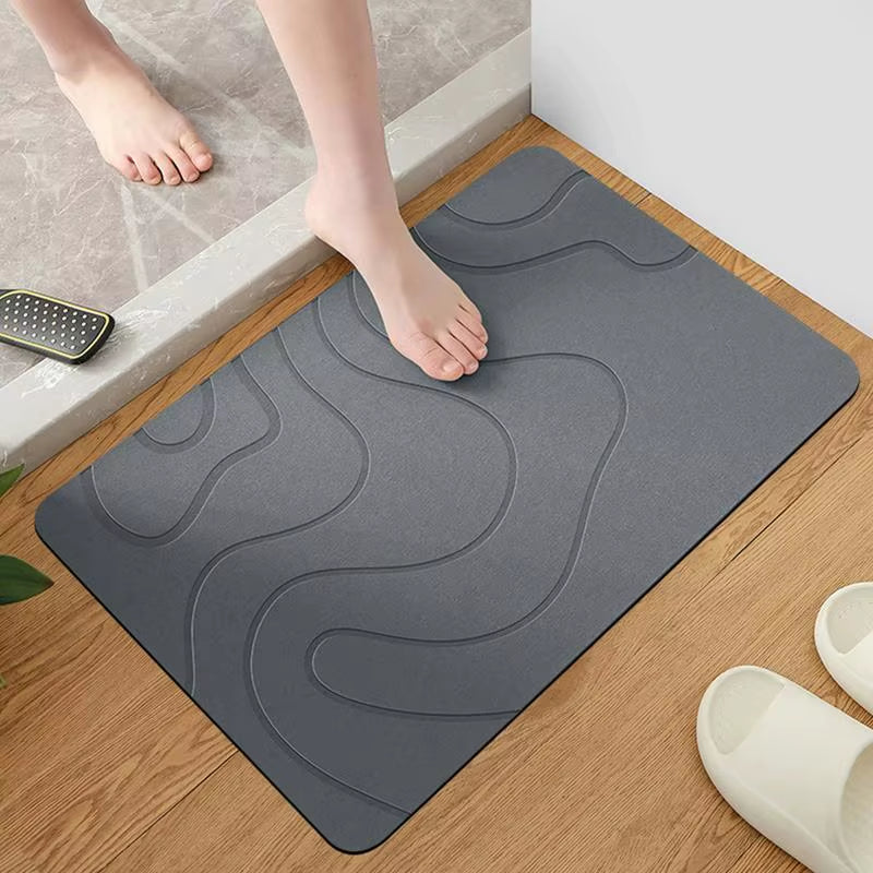 Indoor Diatomite Stone Bath Mat Diatom Mud Soft Mat Water Absorption Quick Drying Diatomite Stone Shower Mat Entryway Rugs