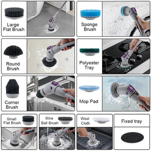 Electric Cleaning Brush Household Bathroom Cleaning Brush Multifunctional Rotary Cleaning Brush for Bathroom Toilet Cleaning