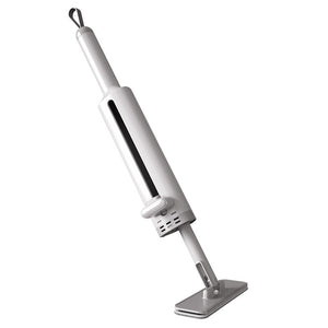 Rotatable Self-Squeeze Mini Mop with Crevice Brush Hand Wash-Free Flat Squeeze Mop with 2 Reusable Microfiber Pads, Microfiber Mop for Wet Dry Use Self Wringing Flat Mop for Floor Cleaning