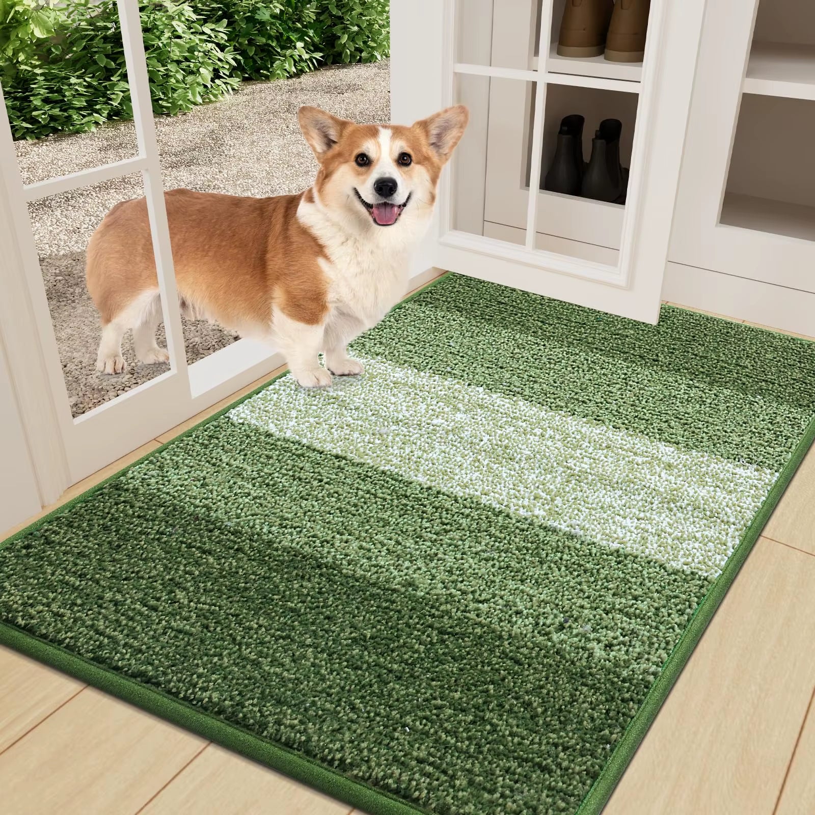 Non-Slip Low-Pile Entrance Mat Indoor Door Mat Washable Indoor Mats Front Door Entry Absorbent Resist Dirt Entryway Rugs