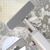 Rotatable Self-Squeeze Mini Mop with Crevice Brush Hand Wash-Free Flat Squeeze Mop with 2 Reusable Microfiber Pads, Microfiber Mop for Wet Dry Use Self Wringing Flat Mop for Floor Cleaning