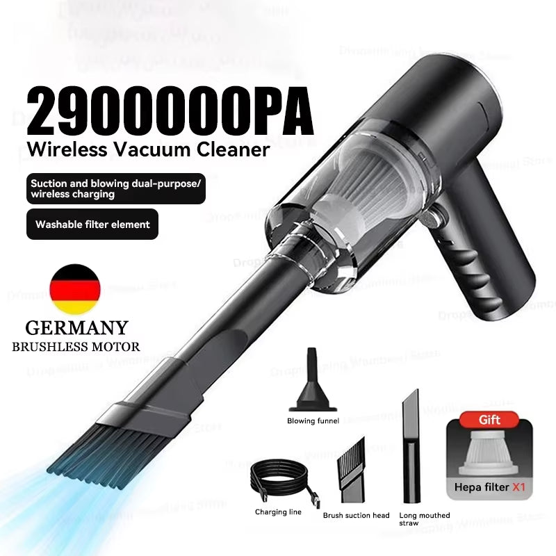 New 2900000PA Car Vacuum Cleaner 120W Wireless Super High Powerful 3 in 1 Wet Dry Dual Use Portable Handheld Vacuum Cleaner