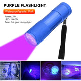 Mini UV Flashlight 395Nm LED Ultraviolet Torches Zoomable Ultra Violet Lights Inspection Lamps Pet Urine Stain Detector Lights