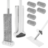 Squeeze Mop Hand-Free Wash Lazy 360° Mops with Reusable Microfiber Pads for Flat Mop to Clean under Long Bed Home Cleaning Tools
