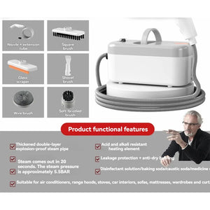 Abwm-High Temperature Steamer 1200W Steam Shot Cleaner Handheld Steam Cleaner for Home Windows, Kitchen, Bathroom EU Plug