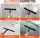 Matte Black Silicone Squeegee Streak Free Cleaning Shower Squeegee for Glass Bathroom Shower Doors Mirrors Tiles Car Windows