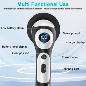 11 in 1 Electric Spin Scrubber Cordless Cleaning Brush with 9 Replaceable Brush Heads for Bathroom Shower Bathtub Glass Car