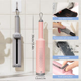 Rotatable Self-Squeeze Mini Mop with Crevice Brush Hand Wash-Free Flat Squeeze Mop with 2 Reusable Microfiber Pads, Microfiber Mop for Wet Dry Use Self Wringing Flat Mop for Floor Cleaning