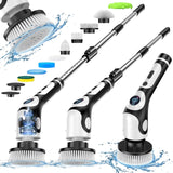 11 in 1 Electric Spin Scrubber Cordless Cleaning Brush with 9 Replaceable Brush Heads for Bathroom Shower Bathtub Glass Car