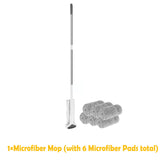 Squeeze Mop Hand-Free Wash Lazy 360° Mops with Reusable Microfiber Pads for Flat Mop to Clean under Long Bed Home Cleaning Tools